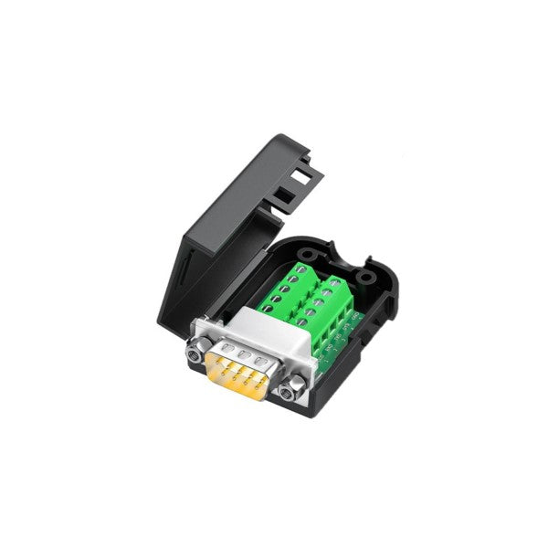 DB9 Pin Male RS232 RS485 Serial Port Connectors to Terminal Blocks Adapter with housing