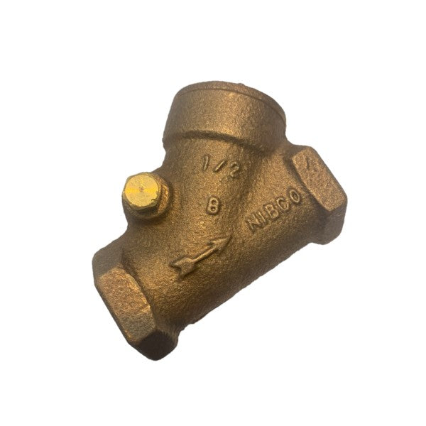 Nibco - Swing Check Valve with Solder-Connect Fittings, Y-Pattern, 1/2 In, 125 SWP, 200 CWP - NL7E006