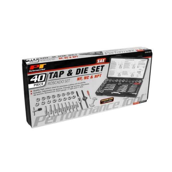 Performance Tool - 40-Piece SAE Tap and Die Set, Case #75 -  W4001DB