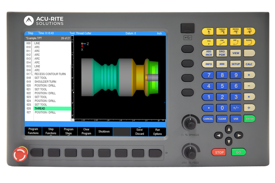Acu-Rite Solutions TurnPWR CNC lathe control — replacement unit for manual lathe CNC conversion