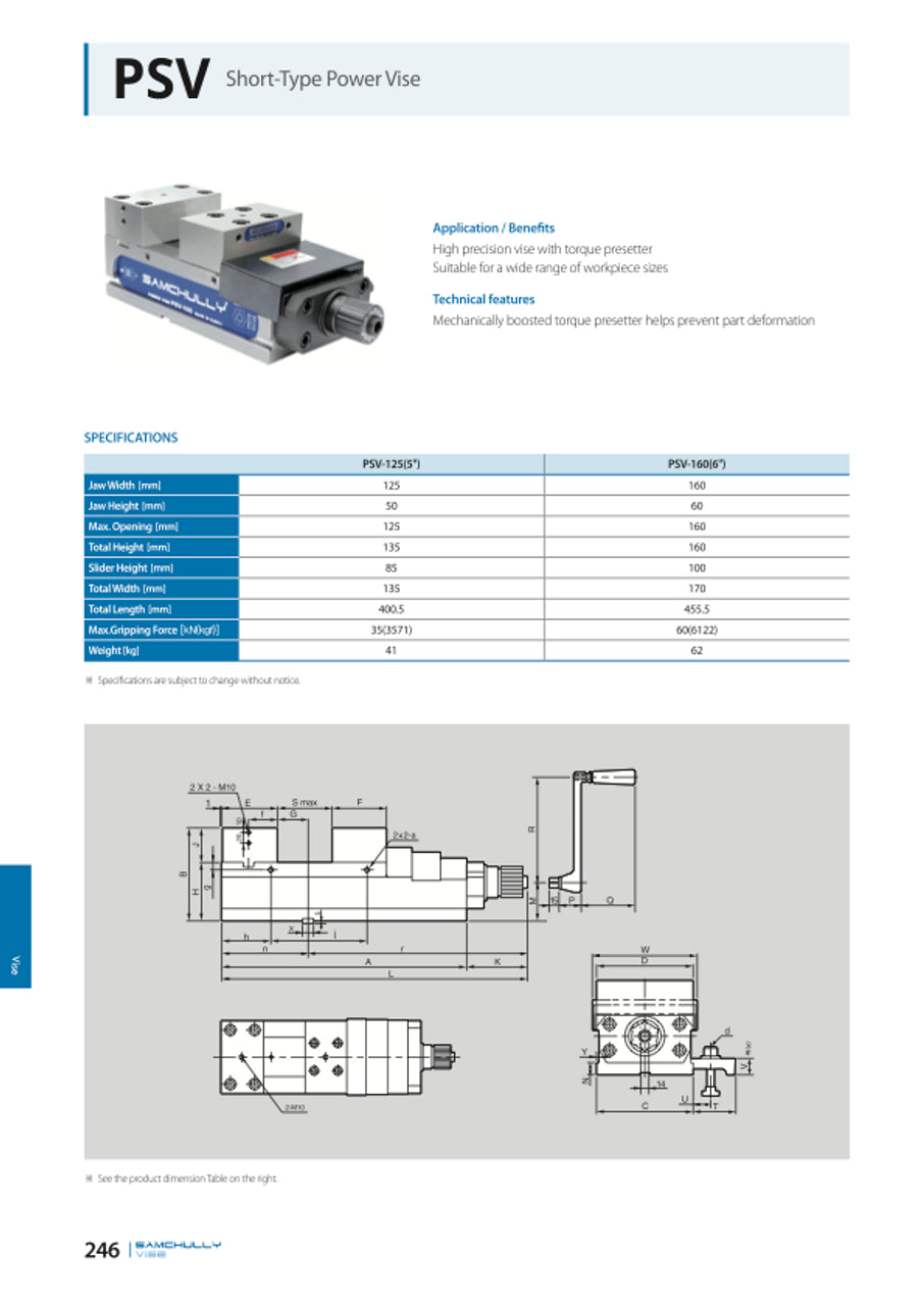 Samchully Short-Body Precision Power Vise