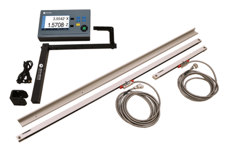 Acu-Rite DRO102 2-axis lathe kit — DRO102 display unit with SENC 150 linear scales for manual lathe turning applications