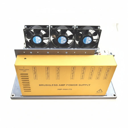 Fadal AC amp chassis AMP-0060 — empty 5-slot chassis with power supply, no cards installed