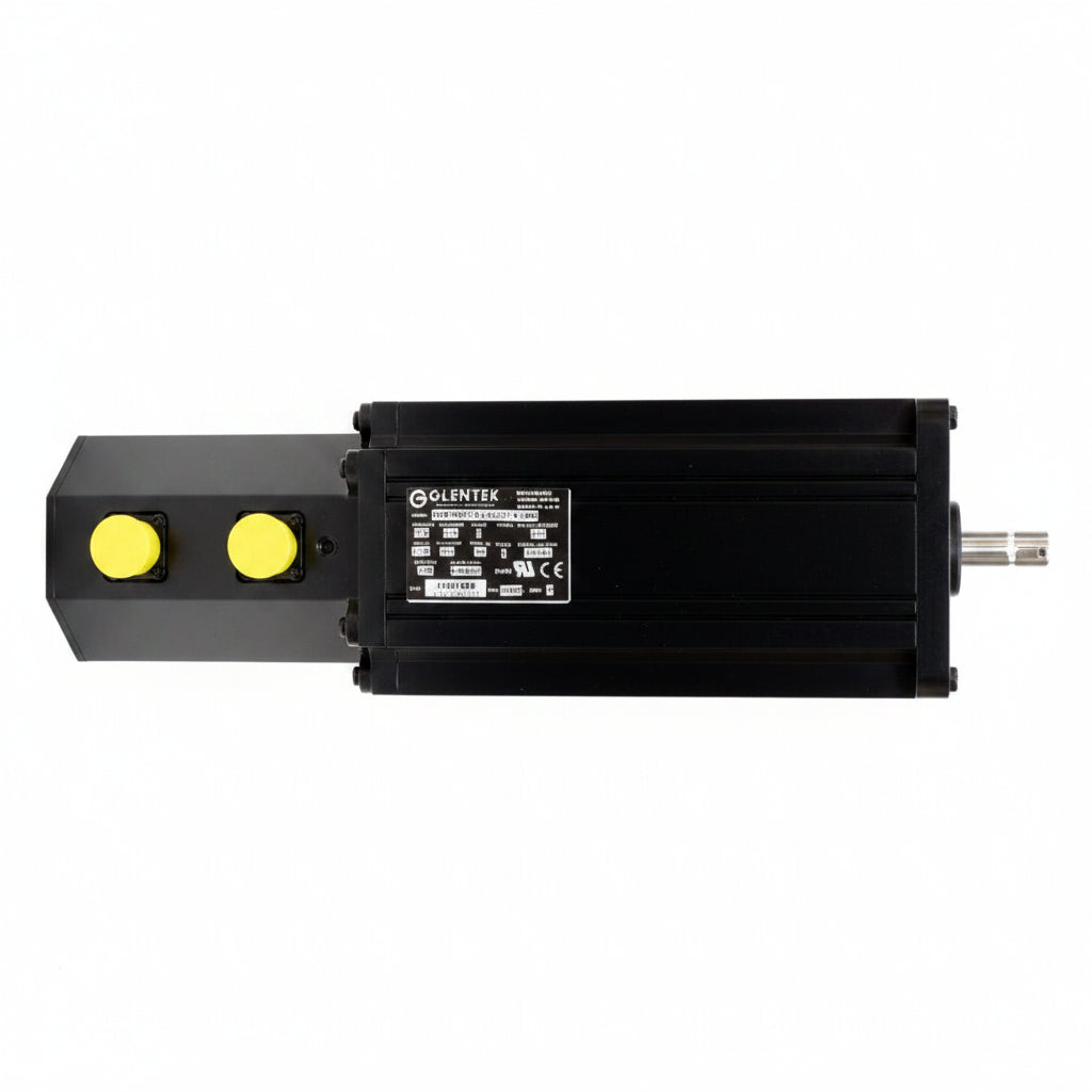 Fadal AC servo motor MTR-0142 — front view showing motor housing and shaft