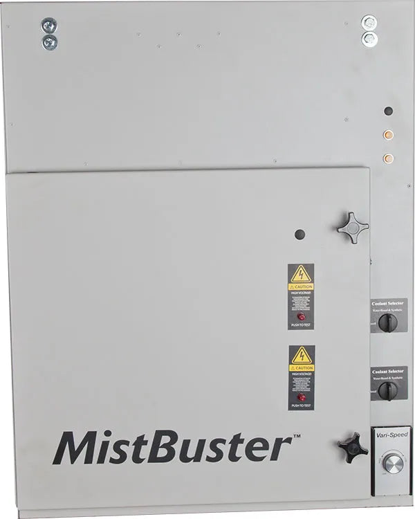 MistBuster 2000 00449-G - front panel with door latches and coolant selector switch