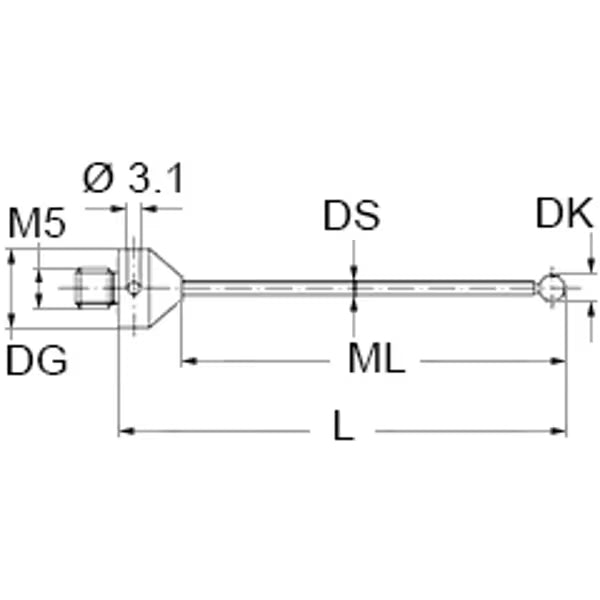 Renishaw - M5 SP STY D3R L50 ML40 D11 DS2 - A-5555-0020