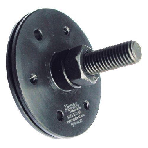 Royal Quick-Grip Standard Stop 44081, black round plate, hex nut and threaded rod, Royal logo stamped