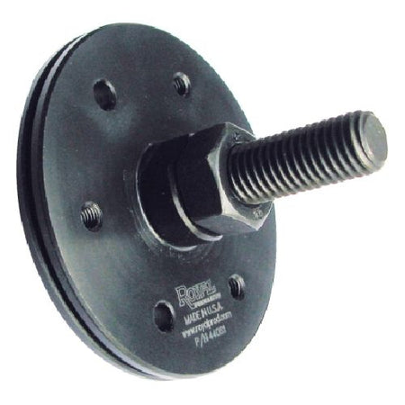 Royal Quick-Grip Standard Stop 44081, black round plate, hex nut and threaded rod, Royal logo stamped