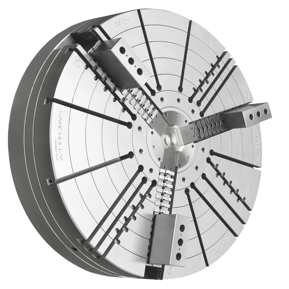 Samchully - 12", 3-Jaw, Closed Center Hydraulic Chuck, M20x2.5 - HC-12