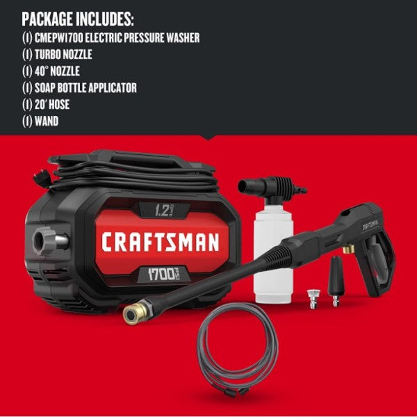 Craftsman - Electric Pressure Washer, 1700-PSI, Case #31 - CMEPW1700