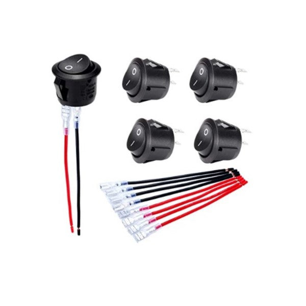 ON Off Round Rocker Toggle Switches, 120V Wired - KCD1-5-101-5PC ...