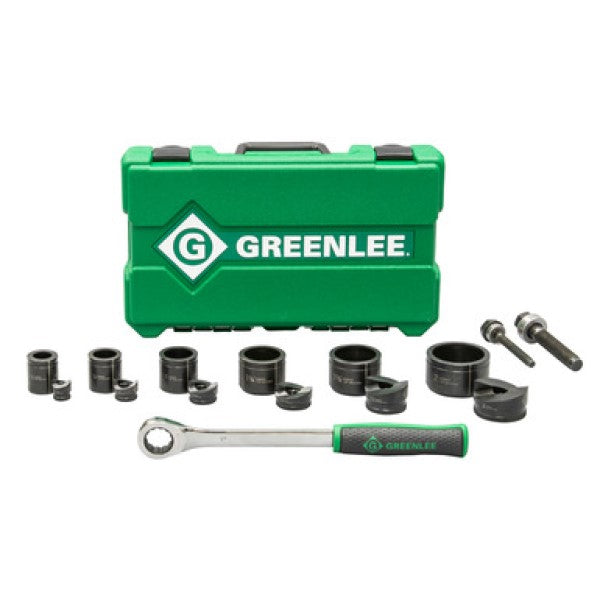 Greenlee - Knockout Punch and Die Set with 1" Ratchet Wrench (1/2"-2"), Case #18 - 7238SB