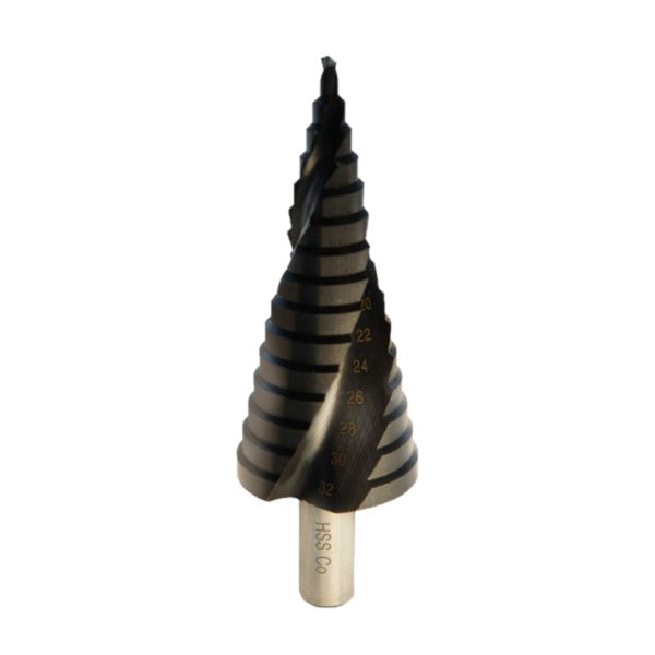 4-32mm Metric 6% Cobalt Step Drill Bit for Stainless Steel and Hard Metal (15 Steps) - Cobalt-15s-(4-32mm)