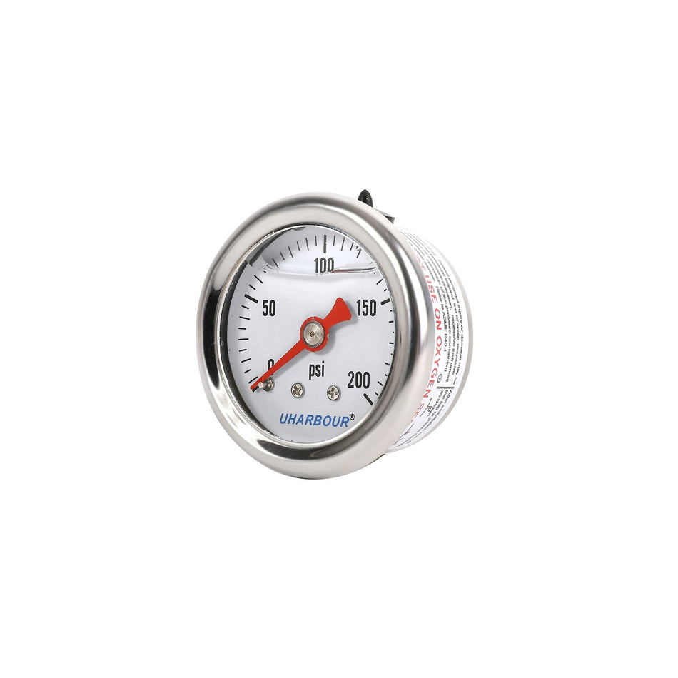 Glycerin Filled Pressure Gauge, 200psi, 1.5" Dial Size - XGD006