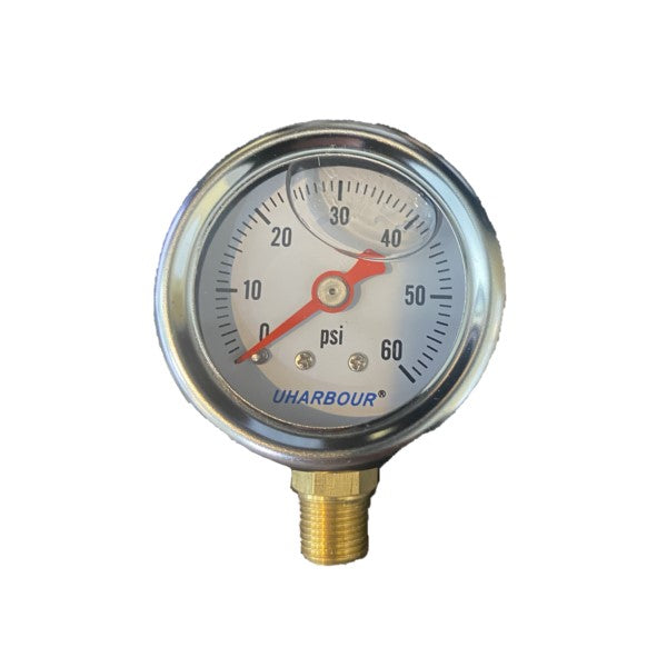 Glycerin Filled Pressure Gauge, 60psi, 1-0.5" Dial Size
