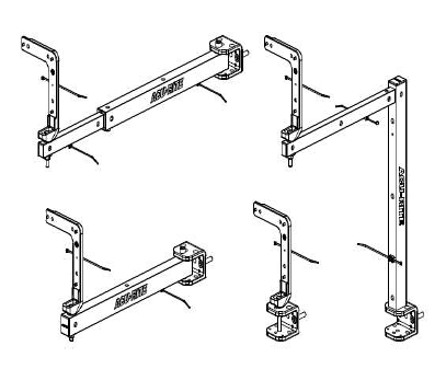 Acu-Rite long arm tilt swivel mounting kit 1292728-01 — full assembly with arm extended, front view