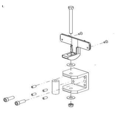 Acu-Rite DRO side mount bracket 1223635-01 — U-bracket with T-joint receiver, front view