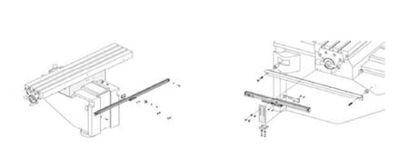Acu-Rite SENC 150 X/Y scale bracket 689402-06 — front view, Bridgeport Series II and Acer SUPERMAX knee mill compatible