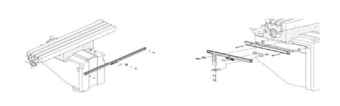 Alt 1: Acu-Rite SENC 150 X/Y scale bracket 689402-07 — Republic Lagun FT FTV knee mill rear mount bracket kit, front view